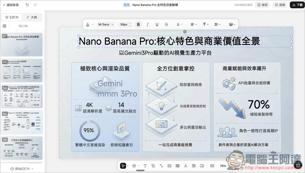 PPT + Nano Banana Pro 且生成後可線上直接編輯,Kimi 提供限時免費使用 - 電腦王阿達 PPT + Nano Banana Pro 且生成後可線上直接編輯,Kimi 提供限時免費使用 - 電腦王阿達