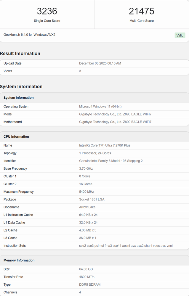 Intel 新款 Ultra 7 270K Plus 跑分再次現身 Geekbench，跟 Ultra 9 285K 相當 - 電腦王阿達