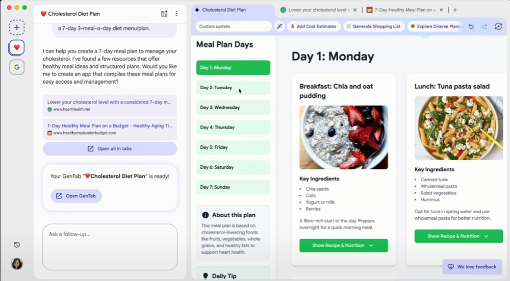 Google 最新 AI 工具「GenTabs」讓雜亂分頁變成互動應用 - 電腦王阿達