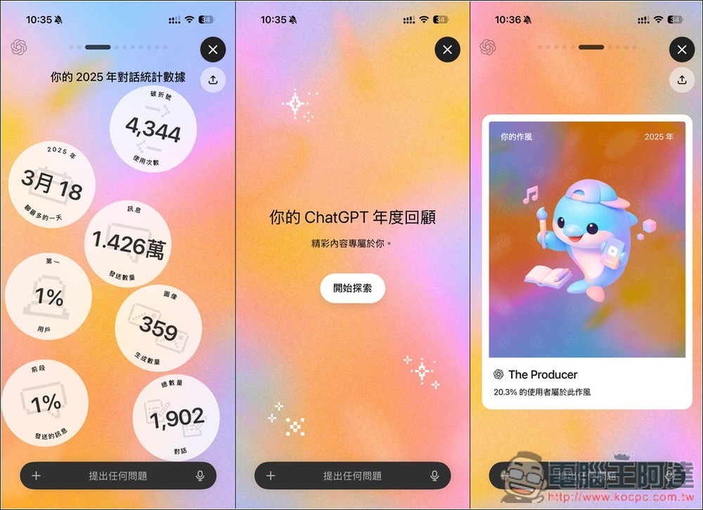 ChatGPT 推出「你的 ChatGPT 年度回顧」功能，教你怎麼搶先體驗 - 電腦王阿達