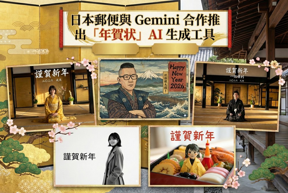 日本郵便與 Gemini 合作推出「年賀状」AI 生成工具,輕鬆製作高質感日式賀年卡 - 電腦王阿達 日本郵便與 Gemini 合作推出「年賀状」AI 生成工具,輕鬆製作高質感日式賀年卡 - 電腦王阿達