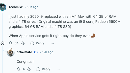 運氣爆棚!國外網友到 Apple Store 換舊 MacBook Pro 的電池,結果意外免費獲得全新 M4 MacBook Pro(售價超過 4000 美元) - 電腦王阿達 運氣爆棚!國外網友到 Apple Store 換舊 MacBook Pro 的電池,結果意外免費獲得全新 M4 MacBook Pro(售價超過 4000 美元) - 電腦王阿達