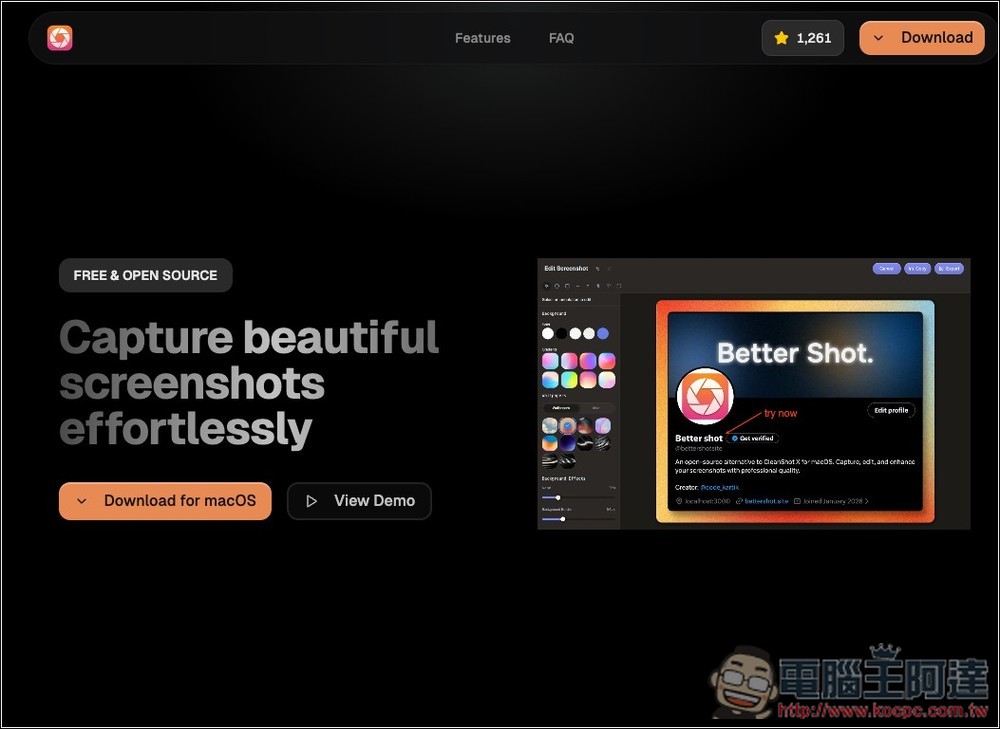 Better Shot 截圖後就會立即合成精美背景、圓角化的免費 Mac 軟體,也內建加箭頭、數字、OCR 等工具 - 電腦王阿達 Better Shot 截圖後就會立即合成精美背景、圓角化的免費 Mac 軟體,也內建加箭頭、數字、OCR 等工具 - 電腦王阿達