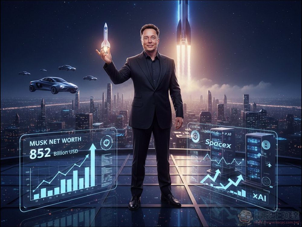 馬斯克身家突破 8000 億美元,成全球首位達成此里程碑者 - 電腦王阿達 馬斯克身家突破 8000 億美元,成全球首位達成此里程碑者 - 電腦王阿達