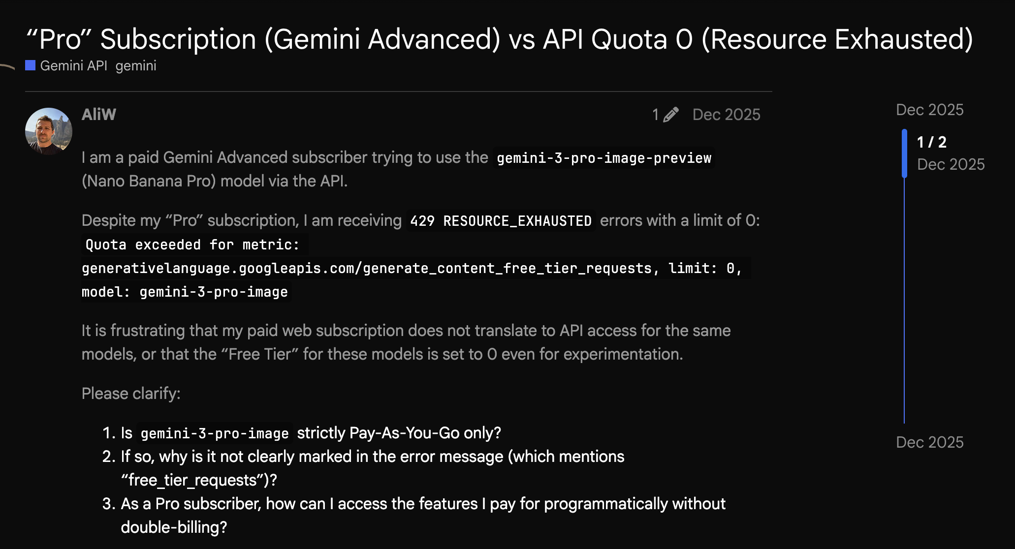 付費也沒用?「Nano Banana Pro」配額爭議延燒:部分AI Pro 訂閱用戶每日只能生成 3 到 4 張圖片 - 電腦王阿達 付費也沒用?「Nano Banana Pro」配額爭議延燒:部分AI Pro 訂閱用戶每日只能生成 3 到 4 張圖片 - 電腦王阿達