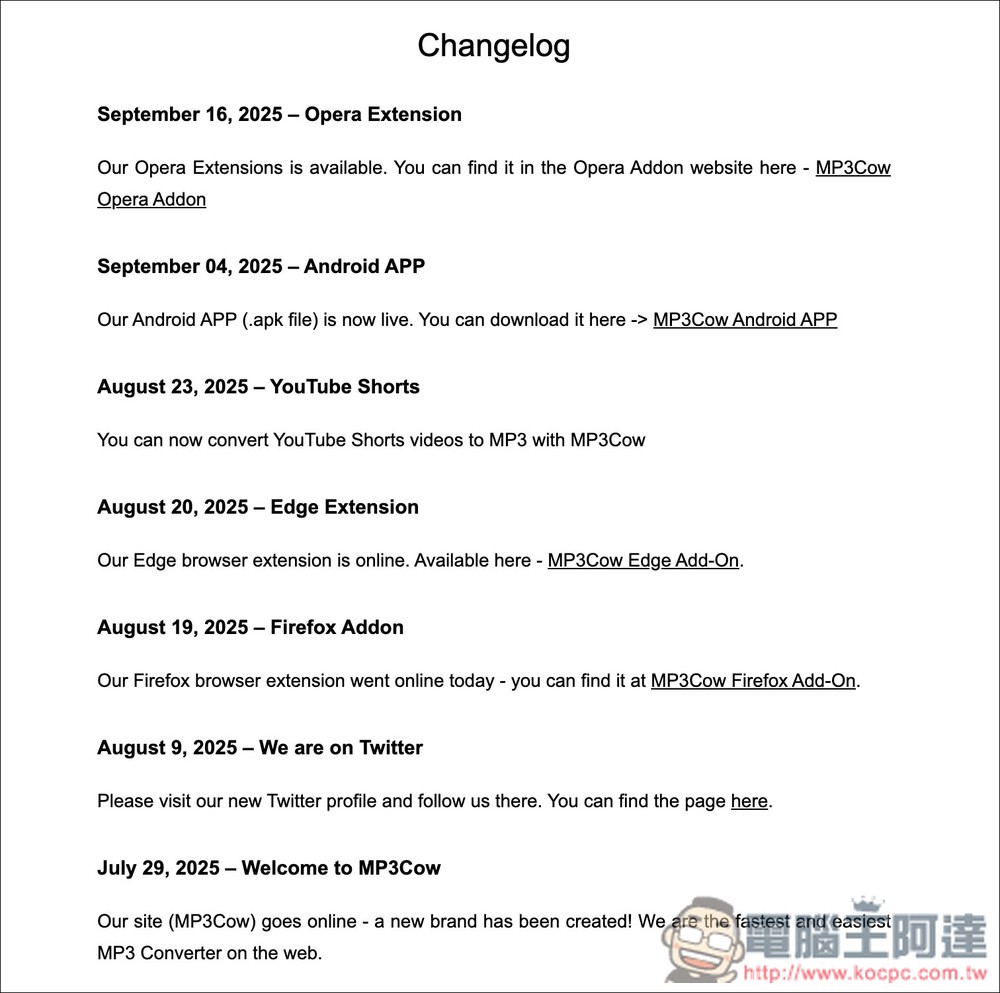 MP3Cow 標榜無廣告的 YouTube MP3 下載工具,下載速度快 - 電腦王阿達 MP3Cow 標榜無廣告的 YouTube MP3 下載工具,下載速度快 - 電腦王阿達