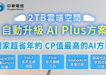 中華電信Google One 2TB 方案，享8折優惠並享Google AI Plus福利!