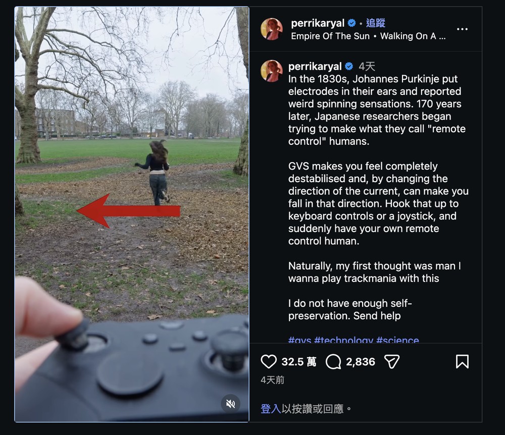 Twitch 女實況主用電極「電」耳朵「影響平衡感」,實現用 Xbox 控制器操控真人、模擬賽車 G 力 - 電腦王阿達 Twitch 女實況主用電極「電」耳朵「影響平衡感」,實現用 Xbox 控制器操控真人、模擬賽車 G 力 - 電腦王阿達