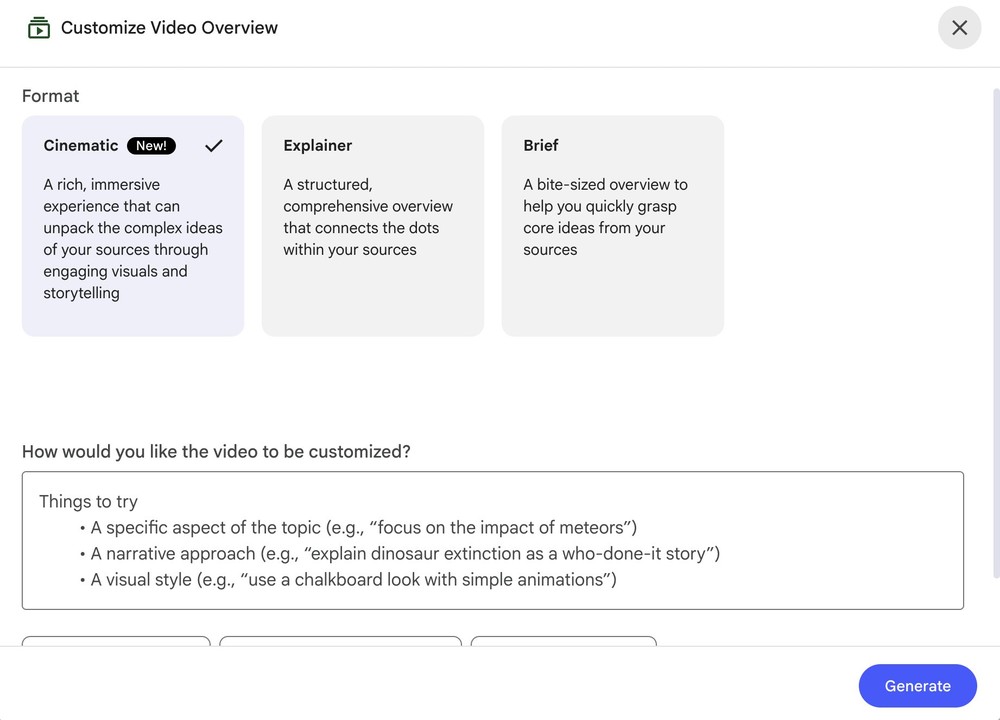 NotebookLM 推出「電影級影片摘要」功能,結合 Gemini 3、Nano Banana Pro 和 Veo 3 模型 - 電腦王阿達 NotebookLM 推出「電影級影片摘要」功能,結合 Gemini 3、Nano Banana Pro 和 Veo 3 模型 - 電腦王阿達
