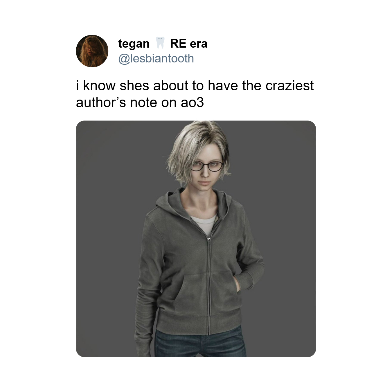 《惡靈古堡9》女主角葛蕾絲年輕時期的「科技宅女」形象引發大量迷因創作 - 電腦王阿達 《惡靈古堡9》女主角葛蕾絲年輕時期的「科技宅女」形象引發大量迷因創作 - 電腦王阿達