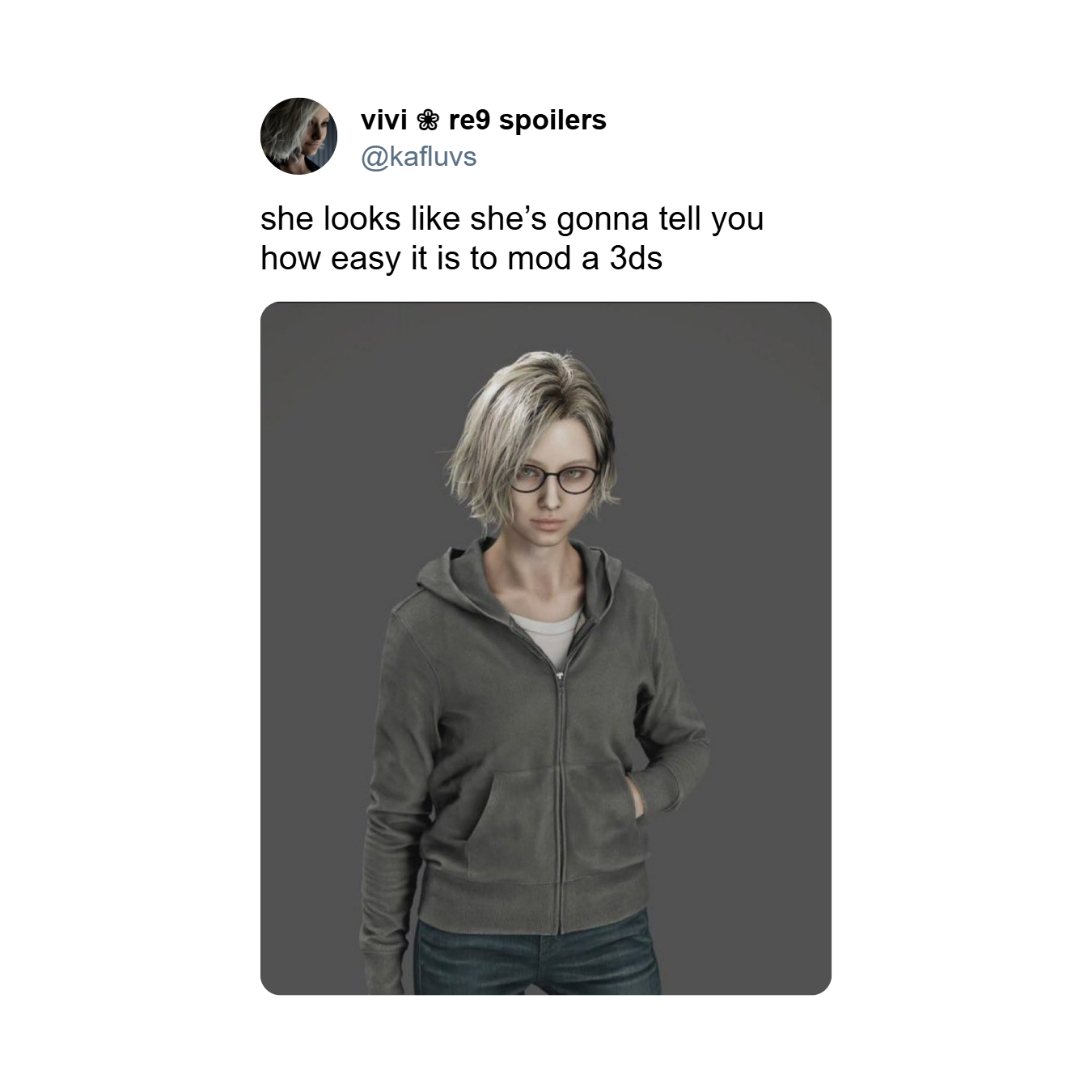 《惡靈古堡9》女主角葛蕾絲年輕時期的「科技宅女」形象引發大量迷因創作 - 電腦王阿達 《惡靈古堡9》女主角葛蕾絲年輕時期的「科技宅女」形象引發大量迷因創作 - 電腦王阿達