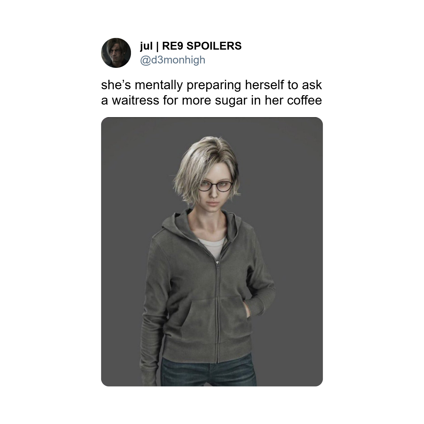 《惡靈古堡9》女主角葛蕾絲年輕時期的「科技宅女」形象引發大量迷因創作 - 電腦王阿達 《惡靈古堡9》女主角葛蕾絲年輕時期的「科技宅女」形象引發大量迷因創作 - 電腦王阿達