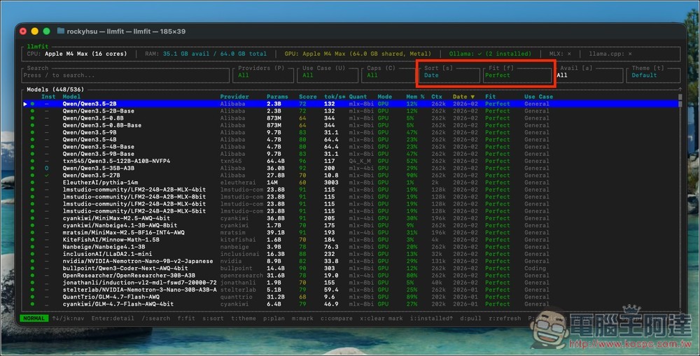 llmfit 一秒就能檢測出電腦能順暢運行哪些 AI 模型!支援超過 500 個開源模型 - 電腦王阿達 llmfit 一秒就能檢測出電腦能順暢運行哪些 AI 模型!支援超過 500 個開源模型 - 電腦王阿達