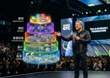 輝達執行長黃仁勳解析 AI 經濟新局：定調「五層蛋糕」框架，宣告即時智慧基礎設施時代來臨