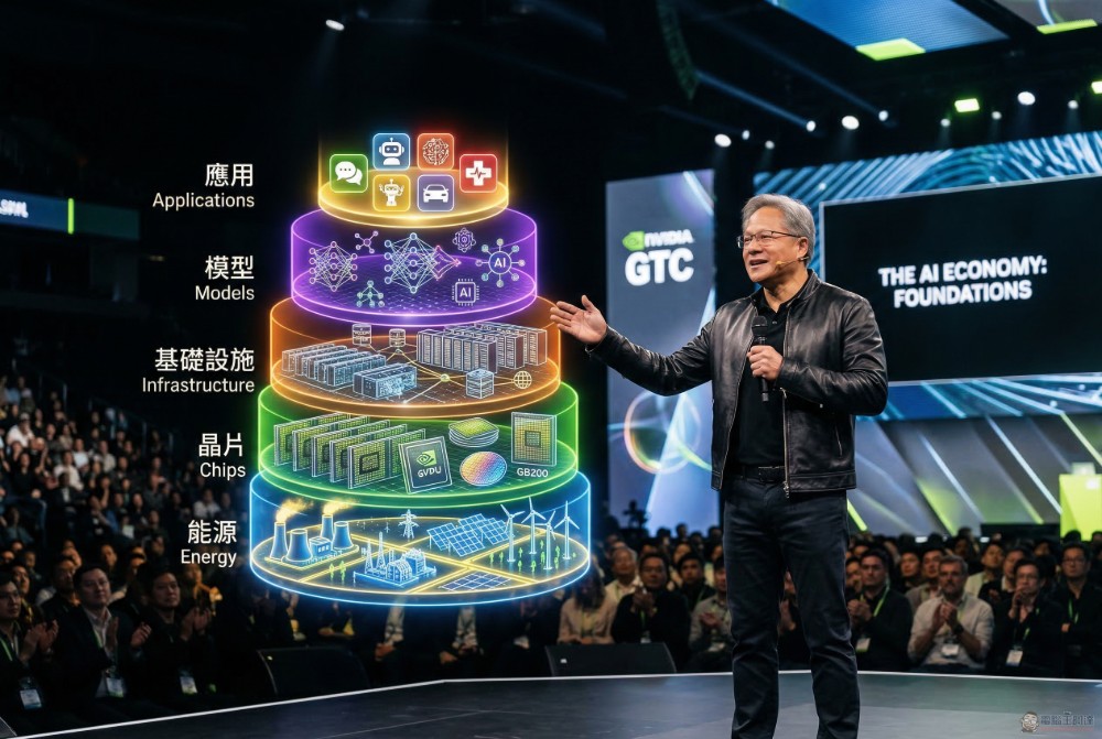輝達執行長黃仁勳解析 AI 經濟新局:定調「五層蛋糕」框架,宣告即時智慧基礎設施時代來臨 - 電腦王阿達 輝達執行長黃仁勳解析 AI 經濟新局:定調「五層蛋糕」框架,宣告即時智慧基礎設施時代來臨 - 電腦王阿達