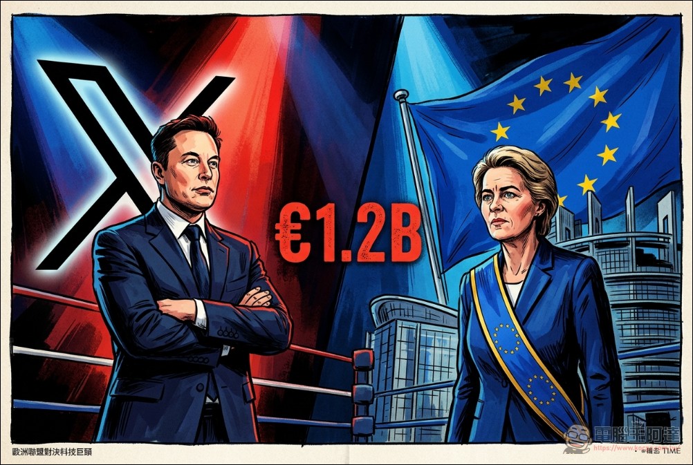歐盟證實 X 平台已繳納 1.2 億歐元罰款，馬斯克抨擊「太荒唐」並揚言「歐盟應該被廢除」 - 電腦王阿達