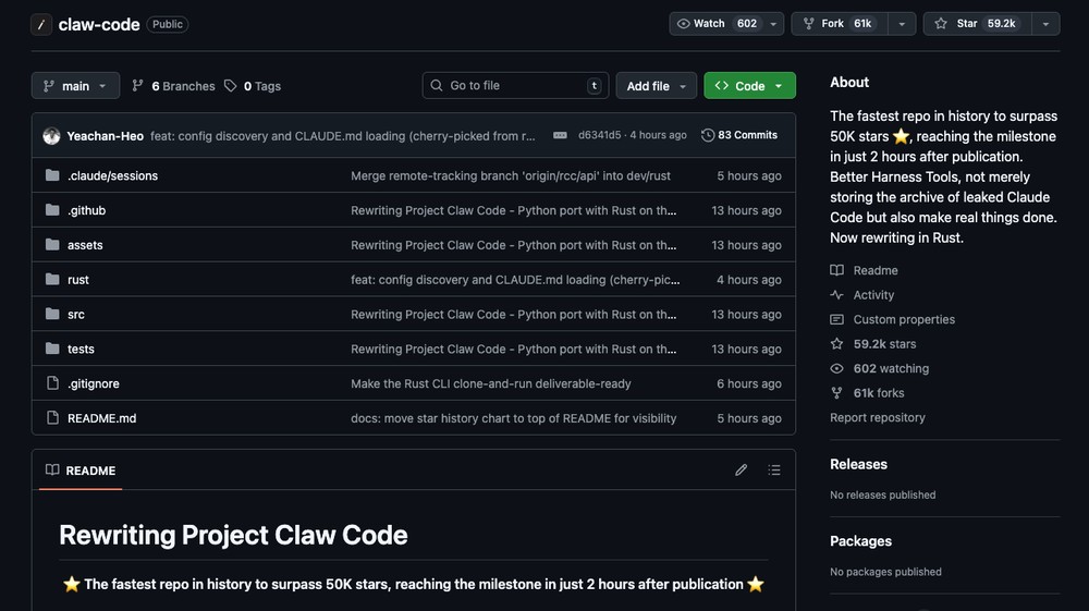 Claude Code 原始碼意外洩漏!多項未公開功能曝光,開發者重寫 claw-code 專案史上最快破 5 萬星 - 電腦王阿達 Claude Code 原始碼意外洩漏!多項未公開功能曝光,開發者重寫 claw-code 專案史上最快破 5 萬星 - 電腦王阿達