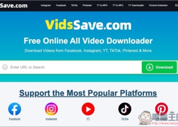 VidsSave.com 多平台影片免費下載工具，支援 4K YouTube、Facebook、Tiktok 等