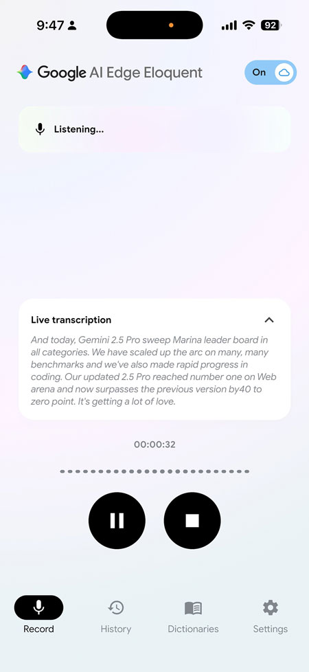 可離線使用 AI 語音辨識應用「Google AI Edge Eloquent」悄悄在 iOS 上推出 - 電腦王阿達 可離線使用 AI 語音辨識應用「Google AI Edge Eloquent」悄悄在 iOS 上推出 - 電腦王阿達