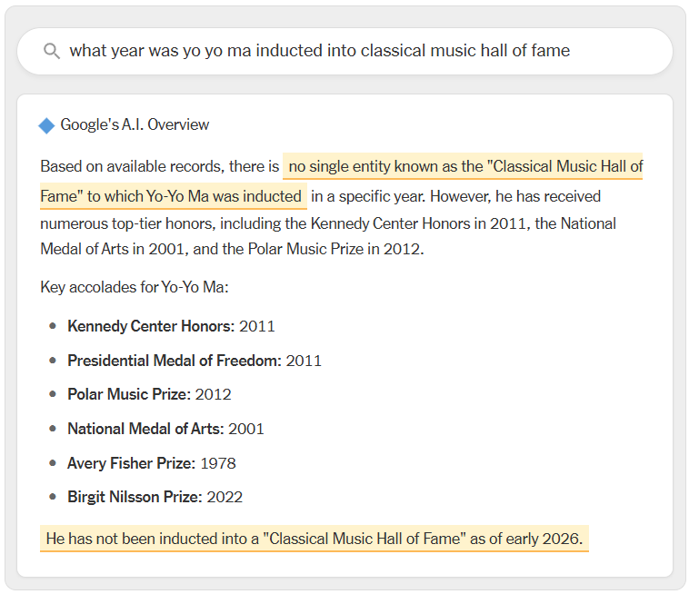 別盡信!《紐約時報》實測 Google AI Overview 每小時產生數十萬則錯誤答案 - 電腦王阿達 別盡信!《紐約時報》實測 Google AI Overview 每小時產生數十萬則錯誤答案 - 電腦王阿達