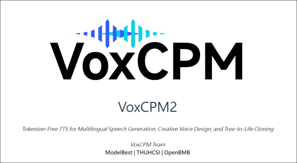 開源語音模型 VoxCPM2 :無 Tokenizer 束縛、8GB 顯存即可運行的語音克隆神器 - 電腦王阿達 開源語音模型 VoxCPM2 :無 Tokenizer 束縛、8GB 顯存即可運行的語音克隆神器 - 電腦王阿達