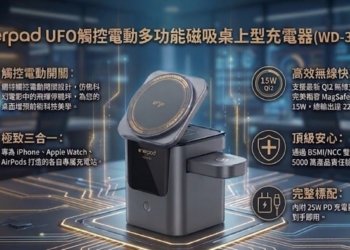 enerpad UFO三合一磁吸桌上型充電器，震撼上市！