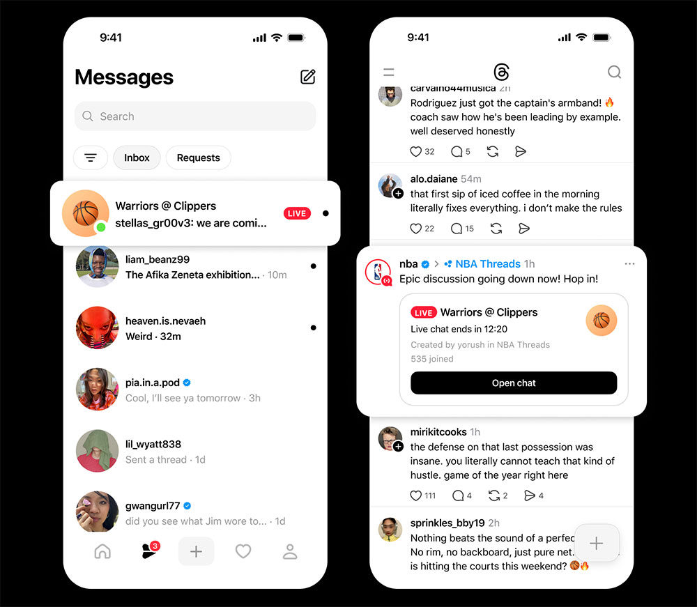 Threads 獲得即時聊天功能,可在直播時加入群組對話 - 電腦王阿達 Threads 獲得即時聊天功能,可在直播時加入群組對話 - 電腦王阿達