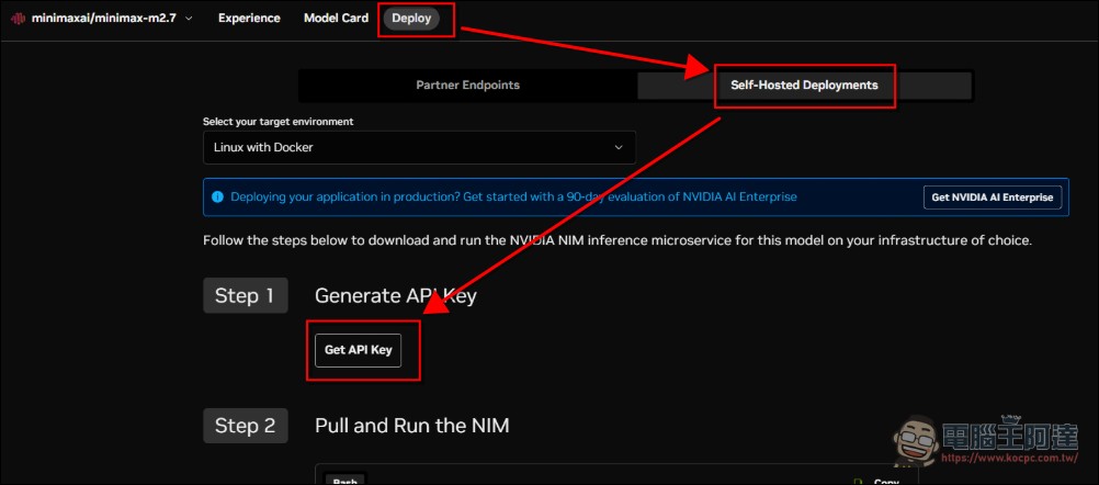 NVIDIA API 讓你完全免費呼叫 Minimax M2.7、DeepSeek V4 模型,也能用在 OpenClaw 與 Hermes - 電腦王阿達 NVIDIA API 讓你完全免費呼叫 Minimax M2.7、DeepSeek V4 模型,也能用在 OpenClaw 與 Hermes - 電腦王阿達