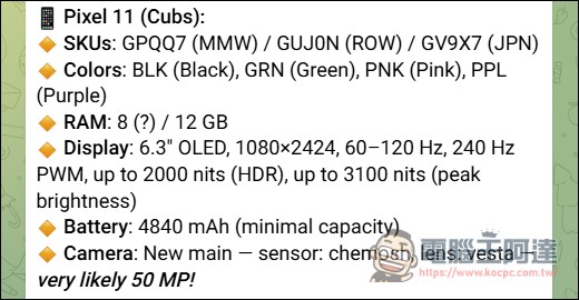 Google Pixel 11系列全面曝光:全新Tensor G6晶片、棄用三星基帶,加入「Pixel Glow」LED 提示燈 - 電腦王阿達 Google Pixel 11系列全面曝光:全新Tensor G6晶片、棄用三星基帶,加入「Pixel Glow」LED 提示燈 - 電腦王阿達