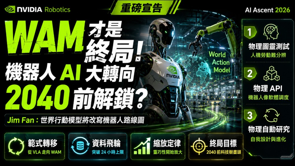 機器人科學研究的終局之戰:VLA 時代終結,世界行動模型 WAM 登場 - 電腦王阿達 機器人科學研究的終局之戰:VLA 時代終結,世界行動模型 WAM 登場 - 電腦王阿達