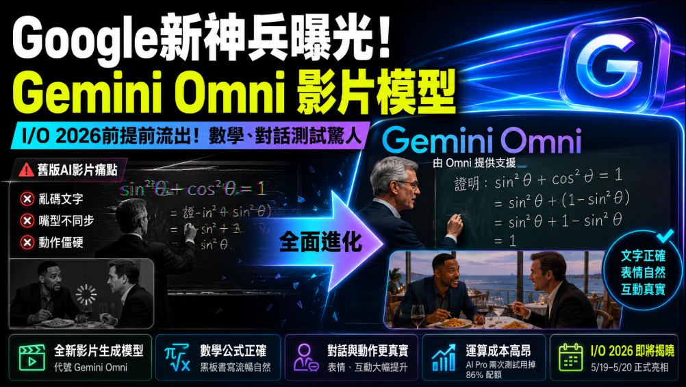能力更上一層樓!Google 全新影片生成模型 Gemini Omni 提前曝光 - 電腦王阿達 能力更上一層樓!Google 全新影片生成模型 Gemini Omni 提前曝光 - 電腦王阿達