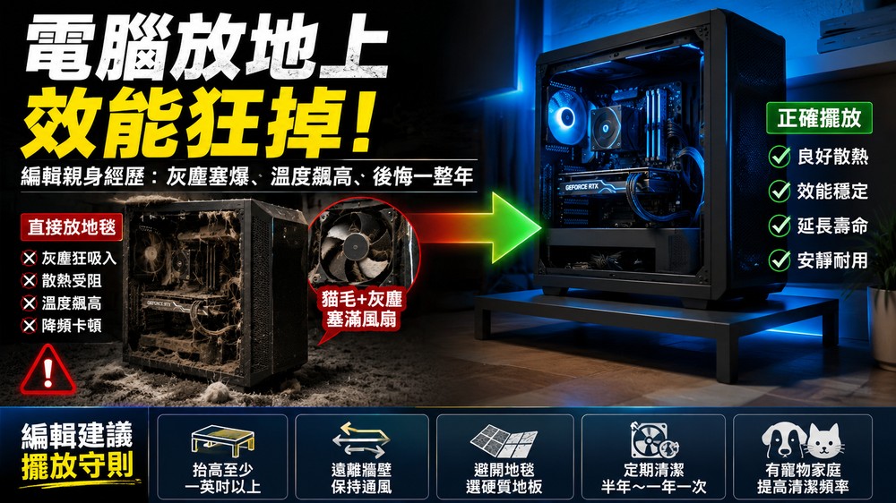知名硬體外媒分享:把遊戲 PC 放地板一年後,直呼後悔!要大家別這樣做 - 電腦王阿達 知名硬體外媒分享:把遊戲 PC 放地板一年後,直呼後悔!要大家別這樣做 - 電腦王阿達