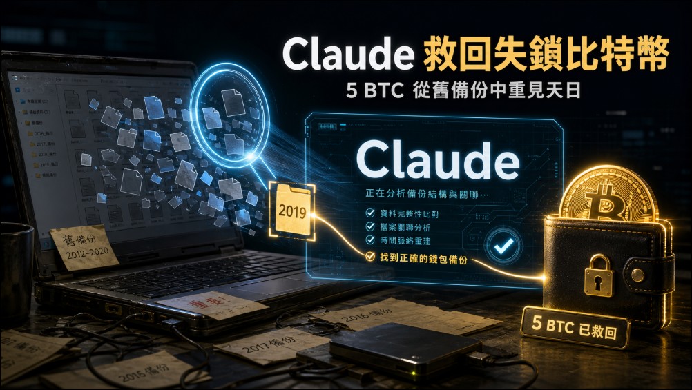 忘記密碼 11 年後,他靠 Claude 解鎖價值 40 萬美元的 5 顆比特幣 - 電腦王阿達 忘記密碼 11 年後,他靠 Claude 解鎖價值 40 萬美元的 5 顆比特幣 - 電腦王阿達