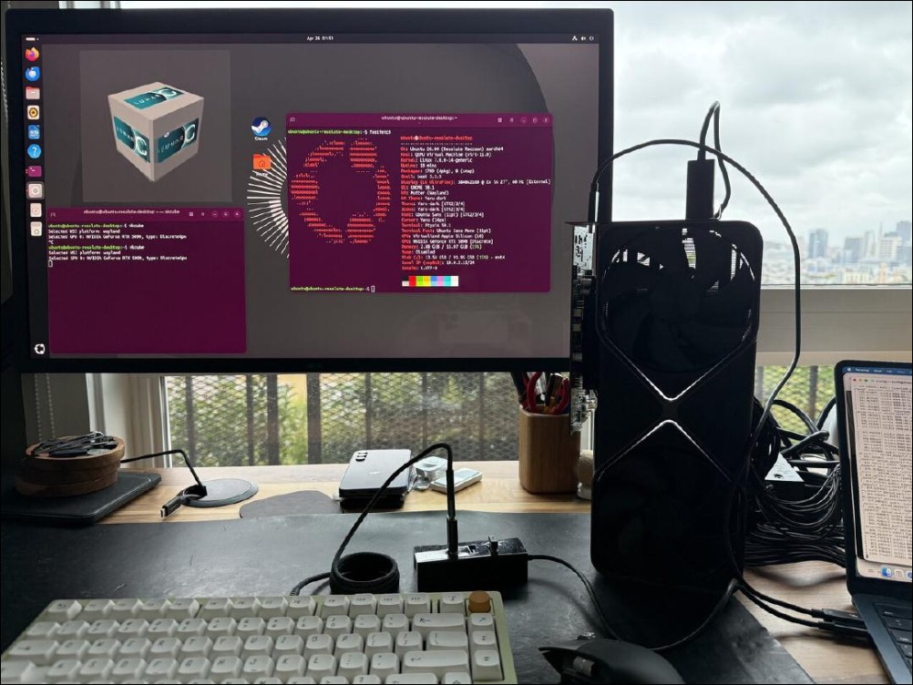 國外玩家成功把 RTX 5090 桌機旗艦顯卡連結 M4 MacBook Air,4K 遊戲效能暴漲 - 電腦王阿達 國外玩家成功把 RTX 5090 桌機旗艦顯卡連結 M4 MacBook Air,4K 遊戲效能暴漲 - 電腦王阿達
