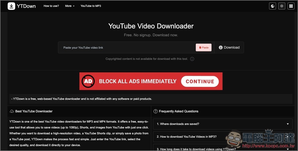 YTDown 一鍵下載 YouTube MP4、MP3 的免費工具,最高支援 1080p - 電腦王阿達 YTDown 一鍵下載 YouTube MP4、MP3 的免費工具,最高支援 1080p - 電腦王阿達