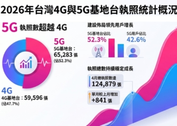 台灣2026年4月行動基地台最新執照數統計