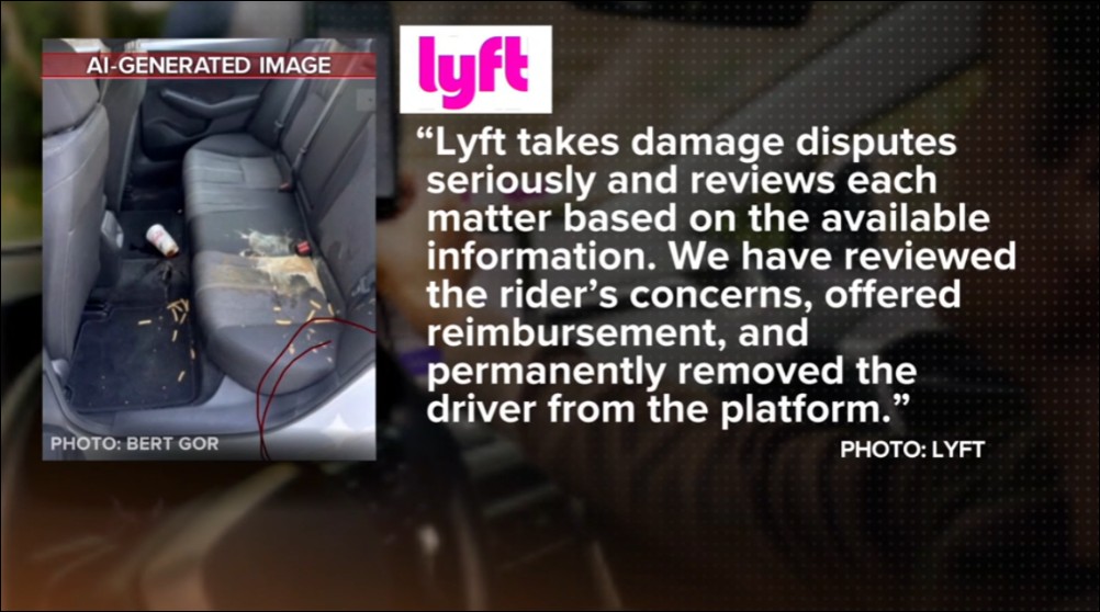 Lyft 司機用 AI 偽造車內污損照片詐收清潔費,一眼被識破 Google Gemini 浮水印 - 電腦王阿達 Lyft 司機用 AI 偽造車內污損照片詐收清潔費,一眼被識破 Google Gemini 浮水印 - 電腦王阿達