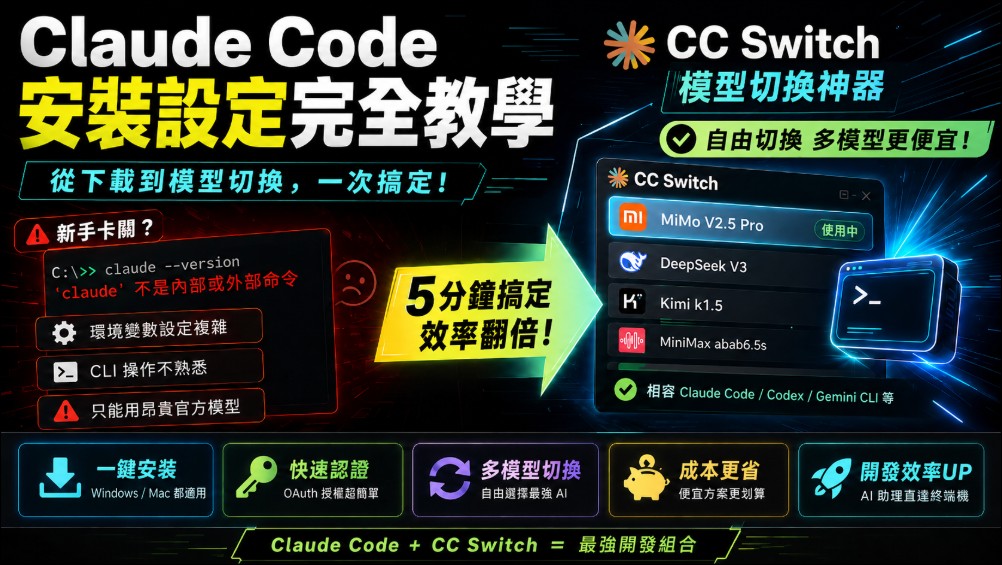 Claude Code 安裝手把手教學:從零開始,搭配 CC Switch 輕鬆切換模型 - 電腦王阿達 Claude Code 安裝手把手教學:從零開始,搭配 CC Switch 輕鬆切換模型 - 電腦王阿達