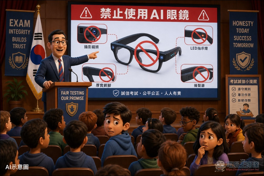 作弊猖獗!首爾中小學全面禁 AI 眼鏡進考場,台灣也發生考生使用智慧眼鏡被抓包案例 - 電腦王阿達 作弊猖獗!首爾中小學全面禁 AI 眼鏡進考場,台灣也發生考生使用智慧眼鏡被抓包案例 - 電腦王阿達