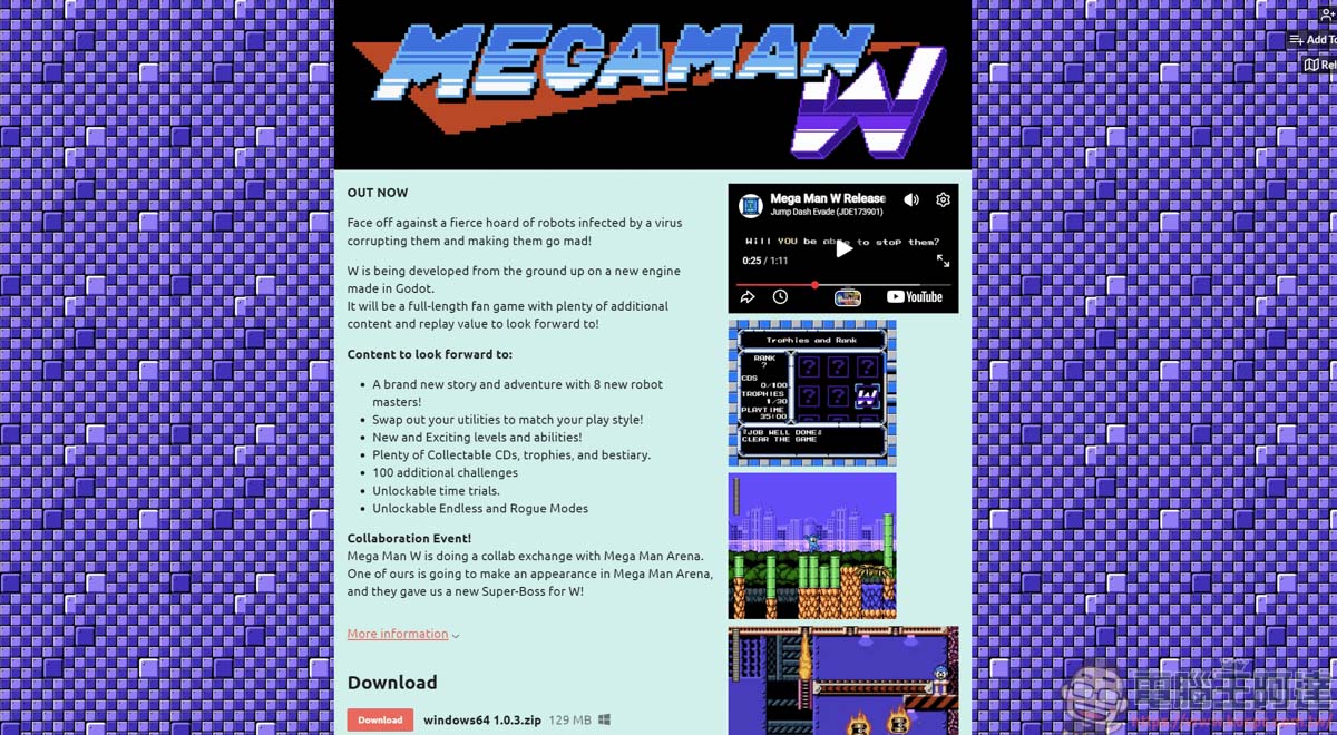 同人遊戲《Mega Man W》介紹:充滿誠意與挑戰的洛克人粉絲神作 - 電腦王阿達 同人遊戲《Mega Man W》介紹:充滿誠意與挑戰的洛克人粉絲神作 - 電腦王阿達