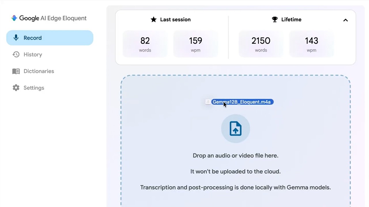 Gemma 4 12B Demo: Native Audio Processing in Google AI Edge Eloquent
