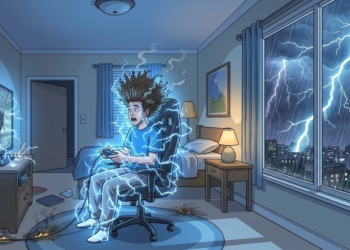 13歲少年在家中玩遊戲遭雷擊！所幸檢查後毫髮無傷