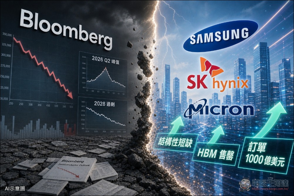 彭博潑冷水:記憶體短缺不會永遠持續,2027 回穩、2028 恐過剩 - 電腦王阿達 彭博潑冷水:記憶體短缺不會永遠持續,2027 回穩、2028 恐過剩 - 電腦王阿達