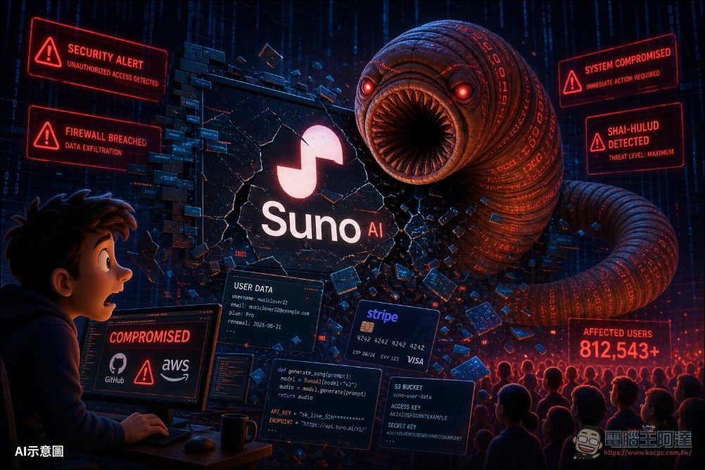 Suno AI 遭 Shai-Hulud 蠕蟲入侵,外洩原始碼揭露從 YouTube 抓取逾 11 萬小時音樂訓練模型 - 電腦王阿達 Suno AI 遭 Shai-Hulud 蠕蟲入侵,外洩原始碼揭露從 YouTube 抓取逾 11 萬小時音樂訓練模型 - 電腦王阿達